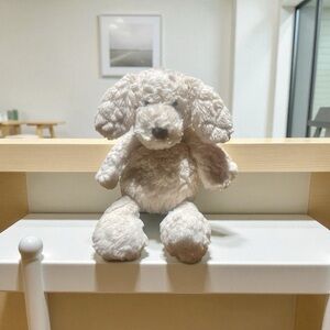 Mary Meyer Fluffy Floppy Cream Dog Plush – 8” Soft Cuddly Puppy